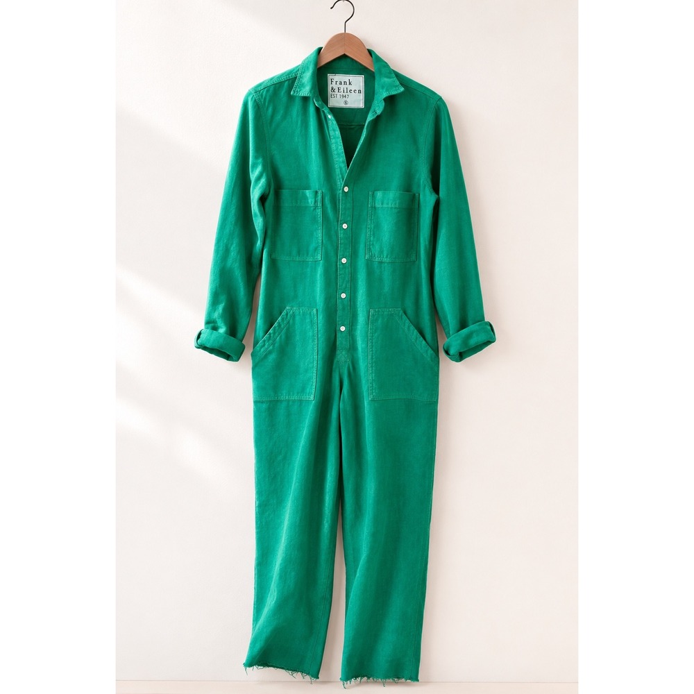 RARE Frank & Eileen NORTHERN IRELAND Utility Jumpsuit Kelly Green Small Sample